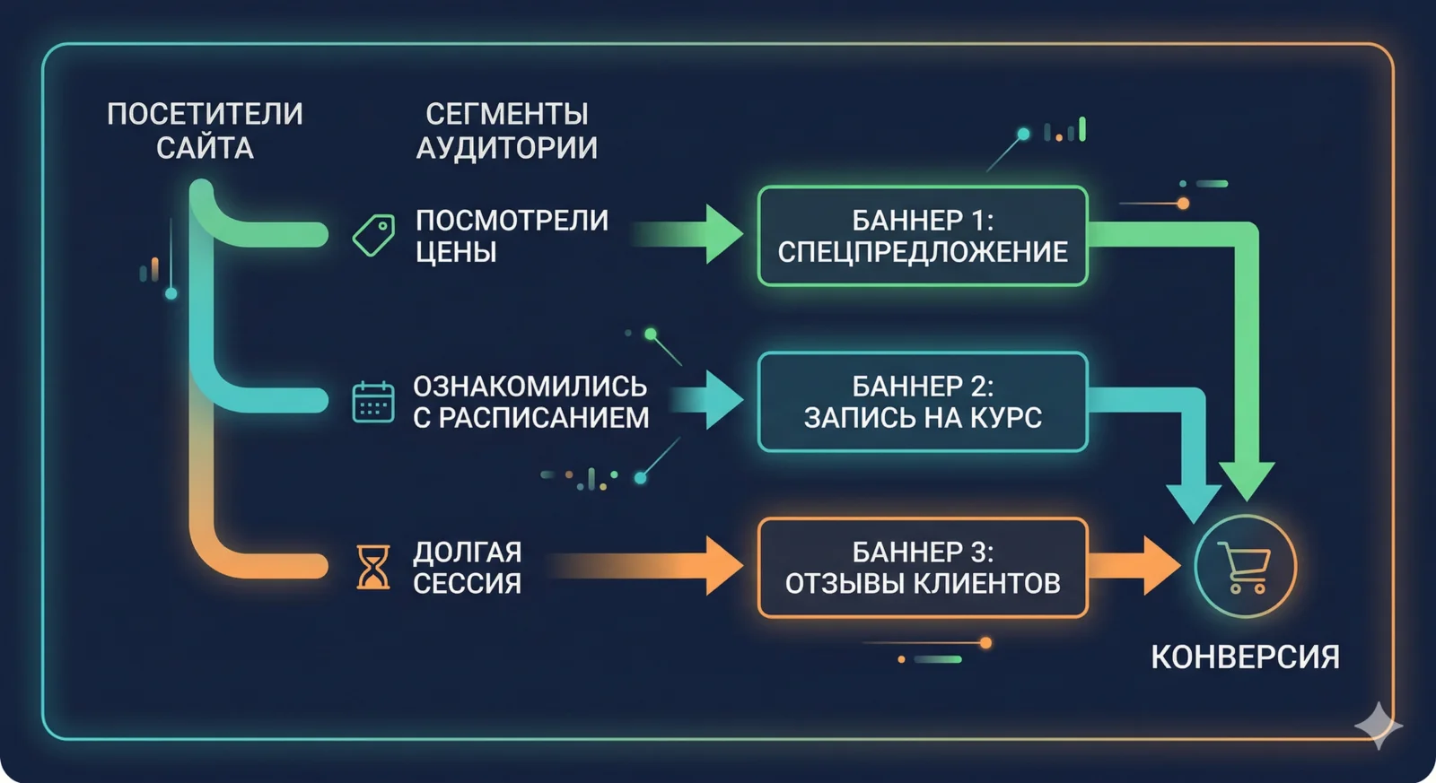 Retargeting scheme for a fitness club: segments and ads